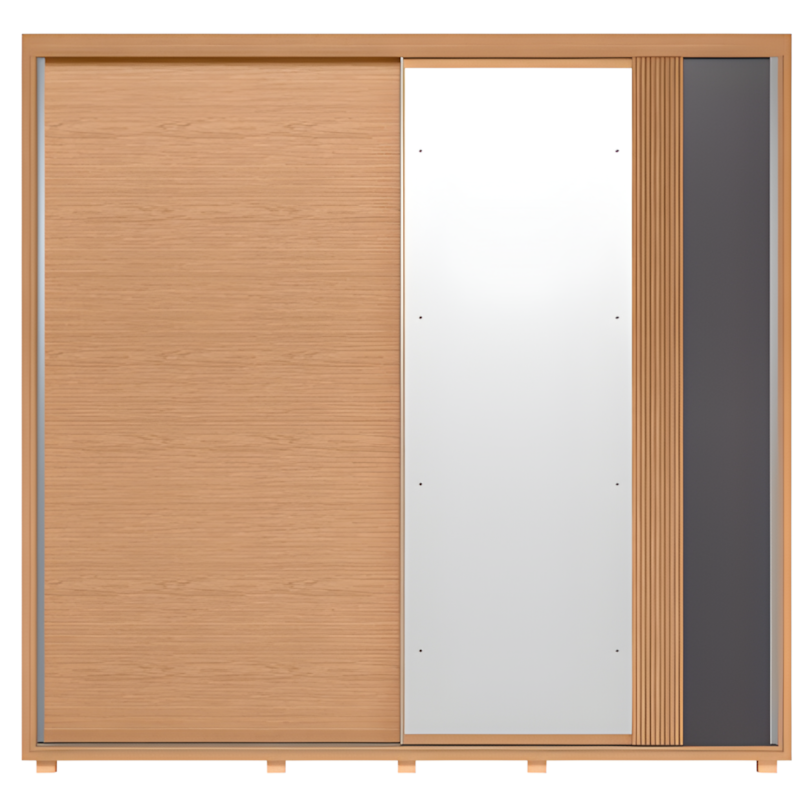 Roupeiro Albatroz Acácia 2 Portas de Correr 4 Gavetas com Espelho Freijo/Off White/Titanium-415a2538-74da-4ee1-a1e3-88fdf7218b68