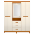 Roupeiro Albatroz Agata 4 Portas 3 Gavetas Espelho Incluso 0,70X0,36M Cinamomo/Off White Interno Branco-ed0ad010-4749-461d-b688-5f361ee9849c