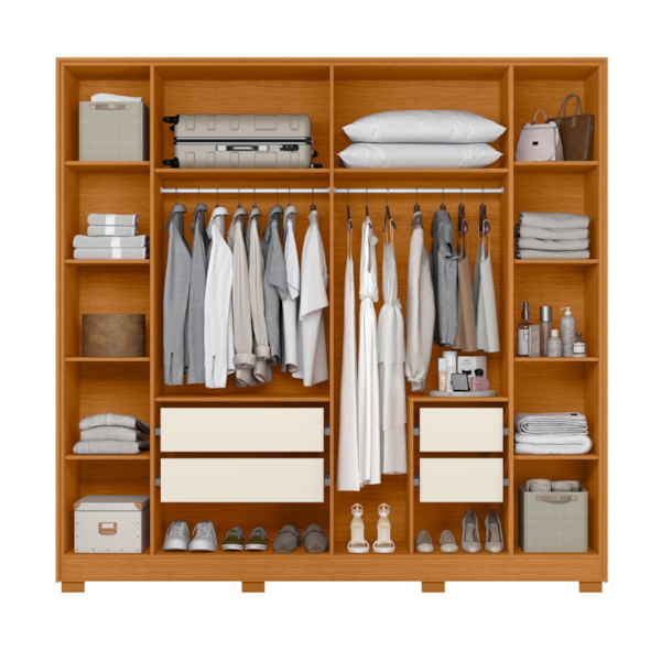 Roupeiro Albatroz Deville 6 Portas 4 Gavetas Cinamomo/Off White-65bcaaca-26cf-48d3-b249-4bb6d19ab573