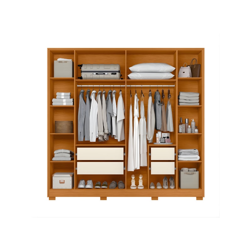 Roupeiro Albatroz Deville 6 Portas 4 Gavetas Cinamomo/Off White-43a86963-23cd-403b-8607-06b636ba802f