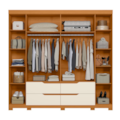 Roupeiro Albatroz Doble Casal 4 Portas 4 Gavetas com 4 Espelhos Cinamomo/Off White-3bdc9010-4ac5-43b8-aa50-24c71f64833e