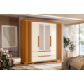 Roupeiro Albatroz Doble Casal 4 Portas 4 Gavetas com 4 Espelhos Cinamomo/Off White-eb006498-416a-44ca-8cca-c8c06e9d94a2