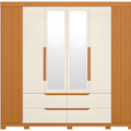 Roupeiro Albatroz Doble Casal 4 Portas 4 Gavetas com 4 Espelhos Cinamomo/Off White-e8d59533-1ab2-4326-ada1-73c9b630fa8d
