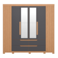 Roupeiro Albatroz Doble Casal 6 Portas 4 Gavetas Com 4 Espelhos Freijo/Titanium-1cc67714-4836-4f03-bb49-de2ea53bab21