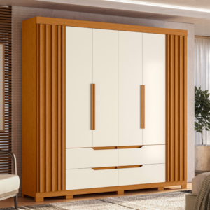 Roupeiro Albatroz Doble Casal 6P 4G Cinamomo/Off White