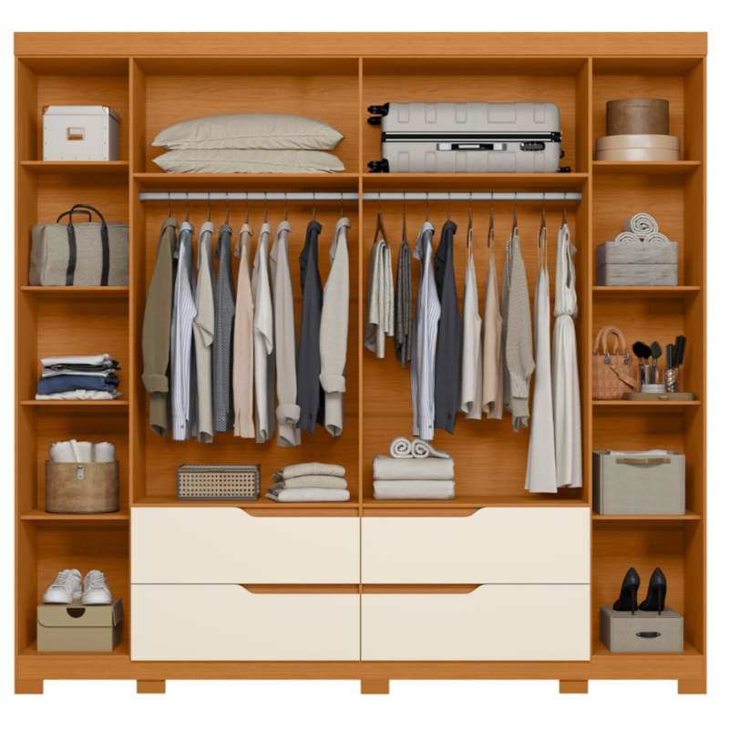 Roupeiro Albatroz Doble Casal 6P 4G Cinamomo/Off White-36bf2cce-4af1-41ae-8af0-38ce88bed91d
