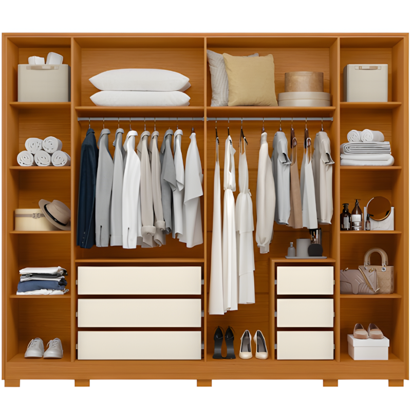 Roupeiro Albatroz Fascinio 6 Portas 6 Gavetas com 4 Espelho Cinamomo/Off White-f6e49c8c-8b90-4659-8d56-64f96f1e47f8