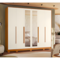 Roupeiro Albatroz Fascinio 6 Portas 6 Gavetas com 4 Espelho Cinamomo/Off White-f89bb21e-0360-4cb6-9723-14229d85f6c4