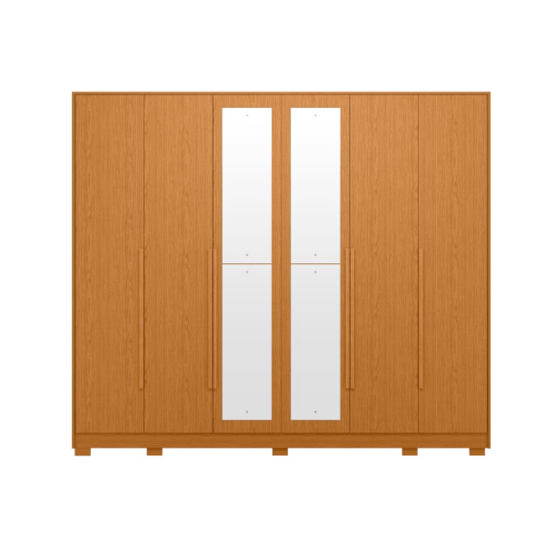 Roupeiro Albatroz Fascinio 6 Portas 6 Gavetas com 4 Espelhos Cinamomo-dc8b7004-a566-44d4-8302-fab090b7cd65