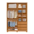 Roupeiro Albatroz Frizatto 2 Portas de Correr com Espelho 3 Gavetas Cinamomo/Off White Flex-5cf16090-c1f5-49ce-bae8-6bafd3a4e41d
