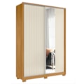 Roupeiro Albatroz Frizatto 2 Portas de Correr com Espelho 3 Gavetas Cinamomo/Off White Flex-dd9afe74-7de0-4209-b61e-5438b176fee0