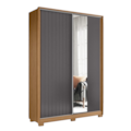 Roupeiro Albatroz Frizatto 2 Portas de Correr com Espelho 3Gavetas Nature/Titanium Flex-c67300b6-2287-42cf-9ce1-d4012f693527