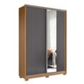 Roupeiro Albatroz Frizatto 2 Portas de Correr com Espelho 3Gavetas Nature/Titanium Flex-e4ba22cc-222b-47d6-ab43-07a002e58ffd