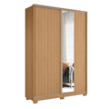 Roupeiro Albatroz Frizatto 2 Portas de Correr com Espelho 3Gavetas Nature/Titanium Flex-440a1e6b-52d3-453d-a935-a6022c808e6d
