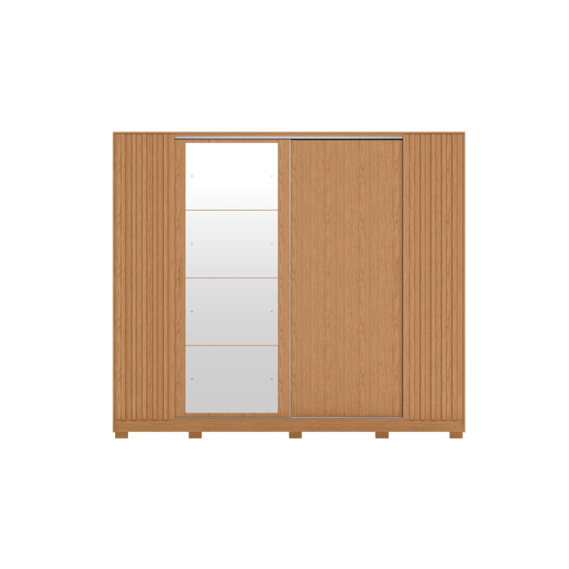 Roupeiro Albatroz Jacaranda 2 Portas de Correr 4 Gavetas com 4 Espelho Freijo/Off White Flex