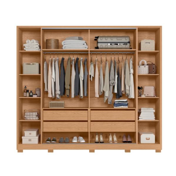 Roupeiro Albatroz Jacaranda 2 Portas de Correr 4 Gavetas com 4 Espelho Freijo/Off White Flex-a4712901-4a83-4e83-b18f-f0817c6f0af4