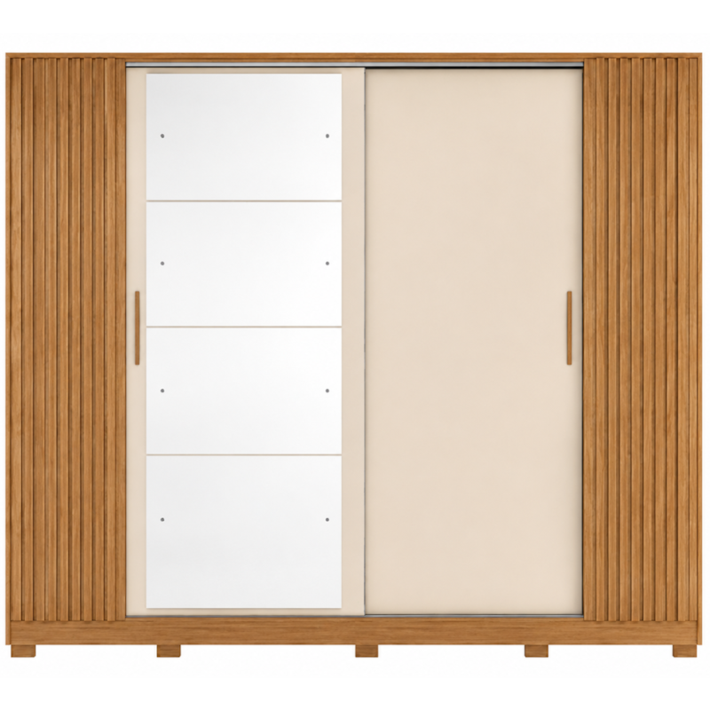 Roupeiro Albatroz Jacaranda 2 Portas de Correr 4 Gavetas com 4 Espelho Freijo/Off White Flex-21cd177d-6dec-4f4e-a87d-975ec49b35b4