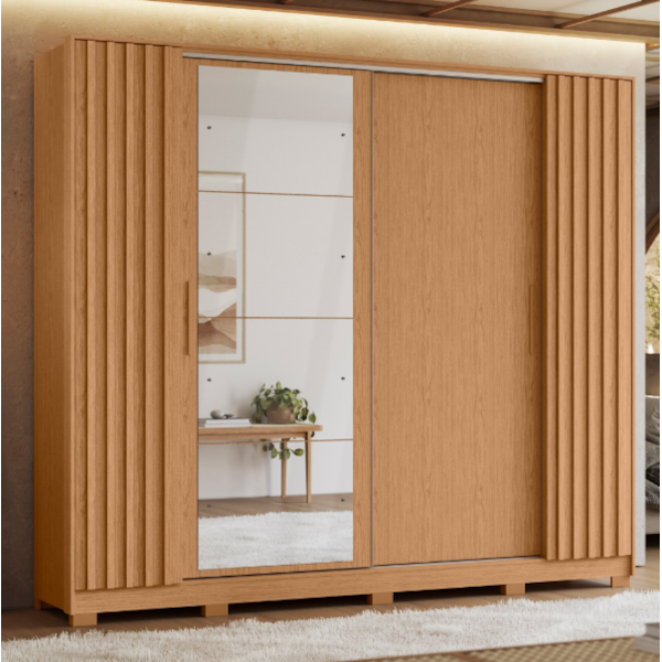 Roupeiro Albatroz Jacaranda 2 Portas de Correr 4 Gavetas com 4 Espelho Freijo/Off White Flex-7ea1ebc6-7589-4d52-8e4e-ee4927226d06