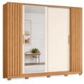 Roupeiro Albatroz Jacaranda 2 Portas de Correr 4 Gavetas com 4 Espelho Freijo/Off White Flex-5a86ff55-7fbd-4d05-be2f-8d745e30f874