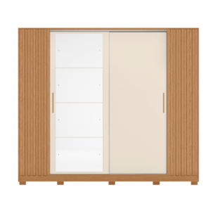 Roupeiro Albatroz Jacaranda 2 Portas de Correr 4 Gavetas com 4 Espelho Freijo/Off White Flex