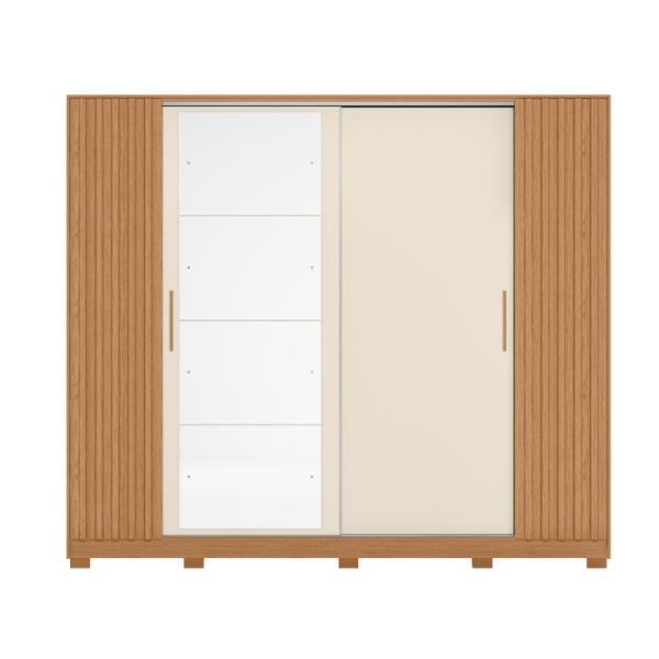 Roupeiro Albatroz Jacaranda 2 Portas de Correr 4 Gavetas com 4 Espelho Freijo/Off White Flex-4191915e-e983-4894-9620-411a1feadff1