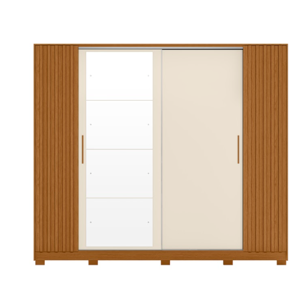 Roupeiro Albatroz Jacaranda 2 Portas de Correr 4 Gavetas com 4 Espelhos Cinamomo/Off White Flex-39885a12-88d5-4793-a46b-2c120edc9804