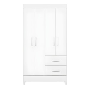 Roupeiro Albatroz Mobi 4 Portas 2 Gavetas Branco Fosco Liso/Biflex