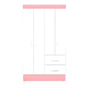 Roupeiro Albatroz Mobi 4 Portas 2 Gavetas Branco Fosco Liso/Biflex