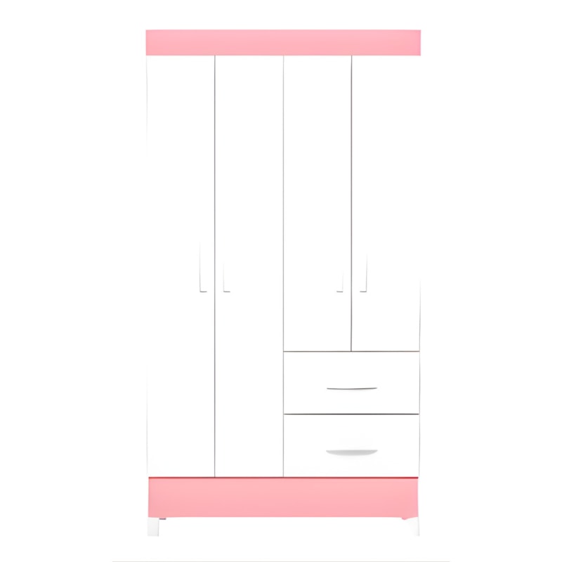 Roupeiro Albatroz Mobi 4 Portas 2 Gavetas Branco Fosco Liso/Biflex-82135cd2-1b29-46b9-8a6b-d7b557b693e4