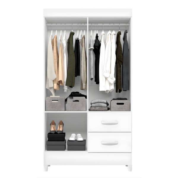 Roupeiro Albatroz Mobi 4 Portas 2 Gavetas Branco Fosco Liso/Biflex-bdb5e042-a472-48b4-8589-b2fb7a619b87