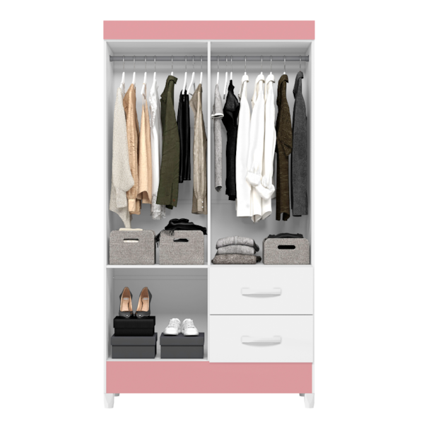 Roupeiro Albatroz Mobi 4 Portas 2 Gavetas Branco Fosco Liso/Biflex-76521cbb-7c8c-4391-beee-c827c0c7c585