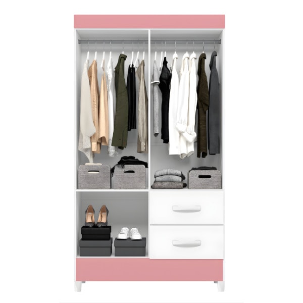 Roupeiro Albatroz Mobi 4 Portas 2 Gavetas Branco Fosco Liso/Biflex-31ebb813-d0bb-4abd-9dc1-3b1136e55d86