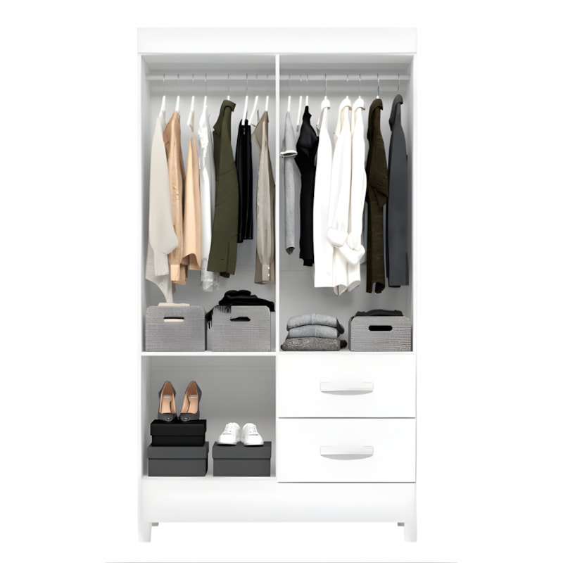 Roupeiro Albatroz Mobi 4 Portas 2 Gavetas Branco Fosco Liso/Biflex-3fc0f0f1-a981-4303-9d14-2134ebc5e8bd