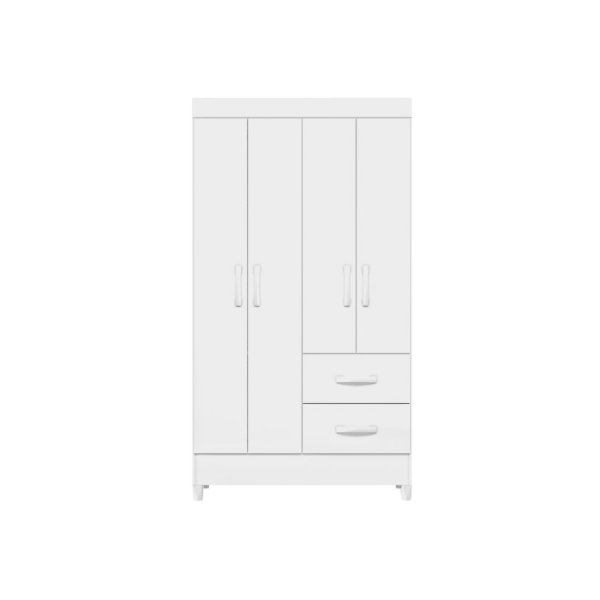 Roupeiro Albatroz Mobi 4 Portas 2 Gavetas Branco Fosco Liso/Biflex-5085a2df-e2eb-4a71-ae72-cd7967ea0b2f