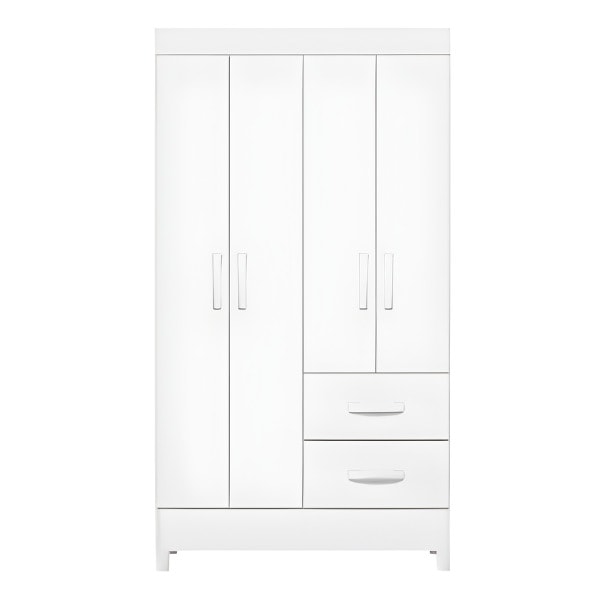 Roupeiro Albatroz Mobi 4 Portas 2 Gavetas Branco Fosco Liso/Biflex-6533e3ea-ba4d-4229-9d4c-417390702503