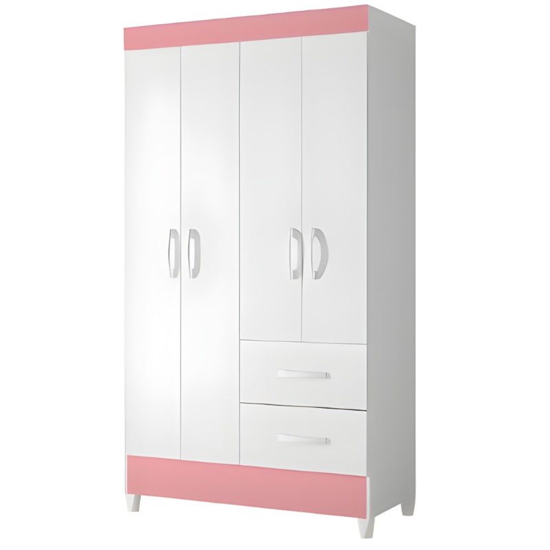 Roupeiro Albatroz Mobi 4 Portas 2 Gavetas Branco Fosco Liso/Biflex-81e21ab2-91ef-4628-b13d-48040bdc7c5f