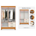 Roupeiro Albatroz Mobi 4 Portas 2 Gavetas Cinamomo/Off White com Interior Branco-c4dcf843-62d5-4fff-8e27-f0c08328cf8d