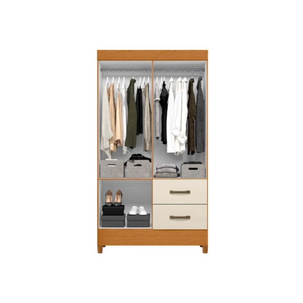 Roupeiro Albatroz Mobi 4 Portas 2 Gavetas Cinamomo/Off White Interno Branco-3a13c108-d9b7-411d-b352-6d490b1f89cf