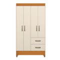 Roupeiro Albatroz Mobi 4 Portas 2 Gavetas Cinamomo/Off White Interno Branco-36788540-8c30-482b-b120-6c87b03aa661