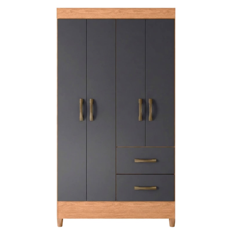 Roupeiro Albatroz Mobi 4 Portas 2 Gavetas Freijo/Titanium Interno Branco-e0bf48ff-a361-440d-aae4-fba5cbd832af