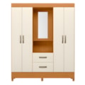 Roupeiro Albatroz Mobi Capela 4 Portas 2 Gavetas com Espelho Incluso Cinamomo/Off White-088b2c7d-f4a2-4966-b94b-d021b92a2d53
