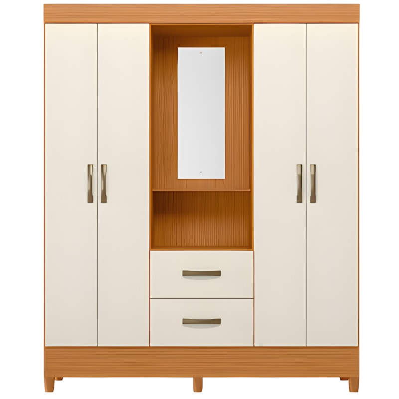 Roupeiro Albatroz Mobi Capela 4 Portas 2 Gavetas com Espelho Incluso Cinamomo/Off White-15b24cf8-d97f-499d-85e5-6fd7a43dc9b7