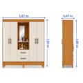 Roupeiro Albatroz Mobi Capela 4 Portas 2 Gavetas com Espelho Incluso Cinamomo/Off White-66f5efa8-4052-483a-8406-0cfb56c6827f