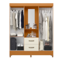 Roupeiro Albatroz Mobi Capela 4 Portas 2 Gavetas com Espelho Incluso de 0,66X0,24 Cinamomo/Off White-69d6cf35-7dc7-4156-a28a-4349c1096953