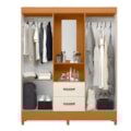Roupeiro Albatroz Mobi Capela 4 Portas 2 Gavetas com Espelho Incluso de 0,66X0,24 Cinamomo/Off White-d7ec744a-304e-4160-8305-31e88264fa2f