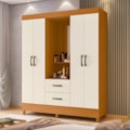 Roupeiro Albatroz Mobi Capela 4 Portas 2 Gavetas com Espelho Incluso de 0,66X0,24 Cinamomo/Off White-7160fd1c-357f-4c93-af1c-3ad9a58f3224