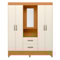 Roupeiro Albatroz Mobi Capela 4 Portas 2 Gavetas com Espelho Incluso de 0,66X0,24 Cinamomo/Off White-46f04506-ae74-4d14-881c-92f50ddf6e55