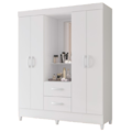 Roupeiro Albatroz Mobi Capela 4 Portas 2 Gavetas com Espelho Incluso de 0,66x0,24m Branco Fosco Liso/Biflex-c524b7e4-467d-475c-b2b5-22fbb1e39734