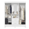 Roupeiro Albatroz Mobi Capela 4 Portas 2 Gavetas com Espelho Incluso de 0,66x0,24m Branco Fosco Liso/Biflex-97ad4e9b-4499-40aa-9ffa-5f1b3c9574c5