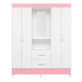 Roupeiro Albatroz Mobi Capela 4 Portas 2 Gavetas com Espelho Incluso de 0,66x0,24m Branco Fosco Liso/Biflex-92998640-3eb2-4f20-aabc-08a6783ebb6d